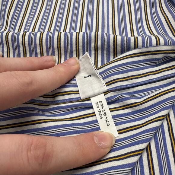 Vintage Y2K Ralph Lauren Blue Striped Mens 2XLT Classic Fit Button Down Shirt - Picture 6 of 9